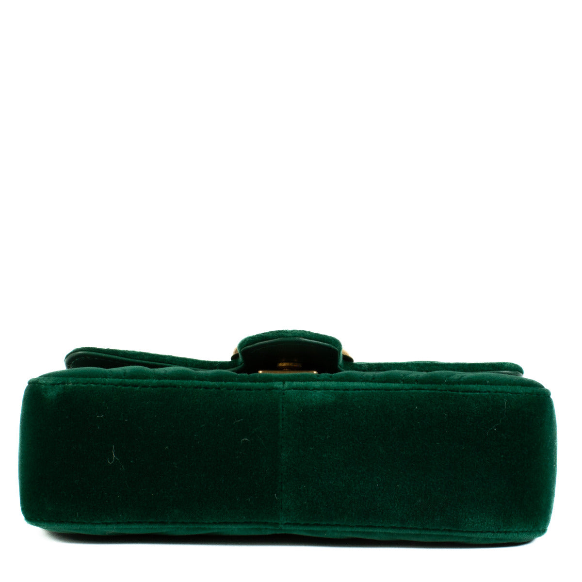 Gucci Groene Fluweel Mini GG Marmont Crossbody Tas