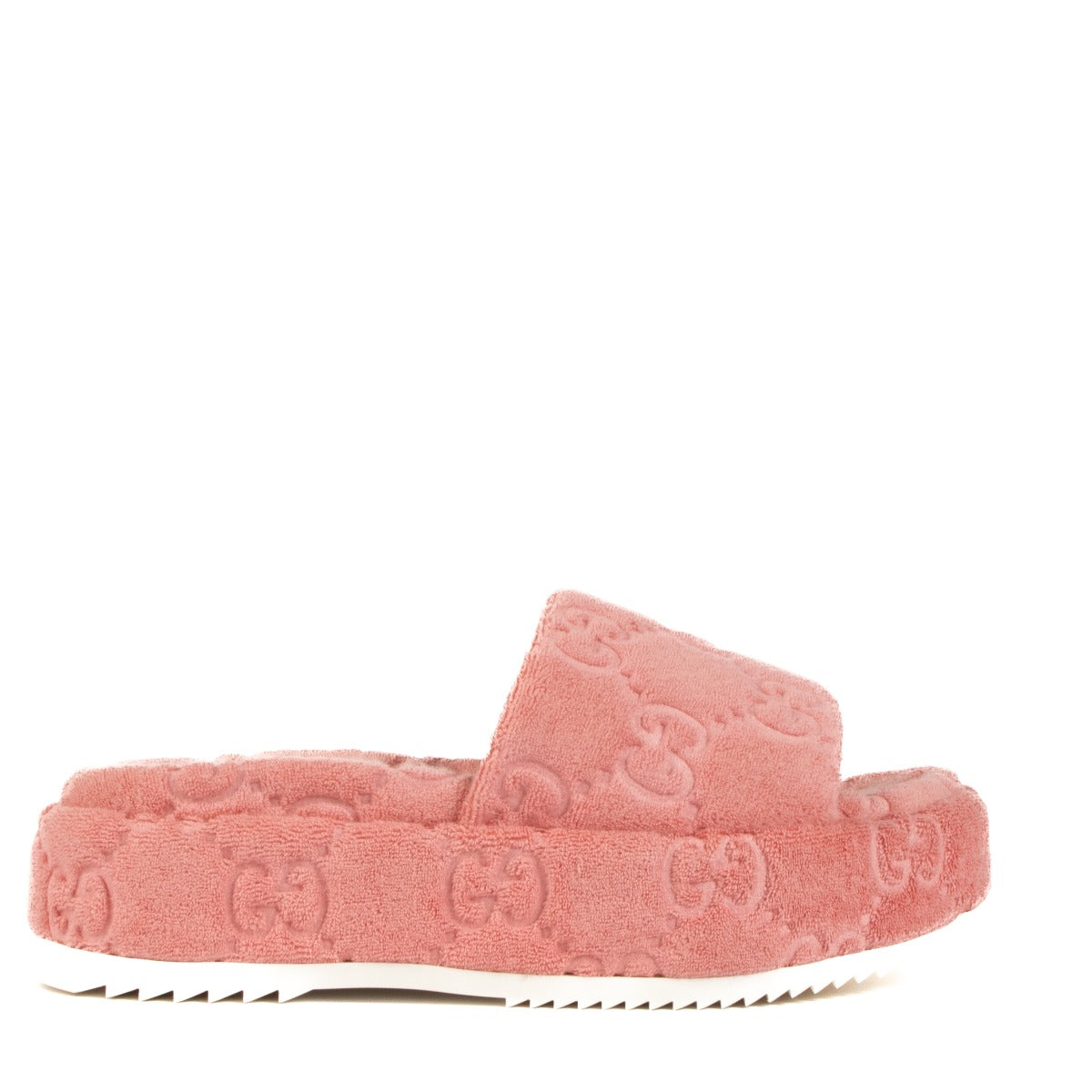 Shop authentic second hand Gucci Pink Sponge GG Platform Sandals - Size 38 on Labellov.com