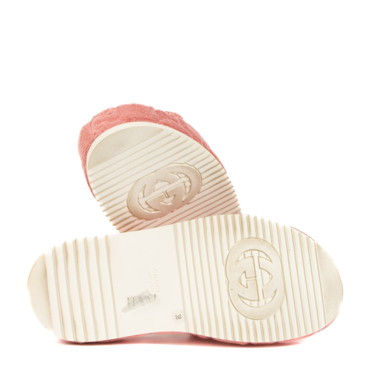 Shop authentic second hand Gucci Pink Sponge GG Platform Sandals - Size 38 on Labellov.com