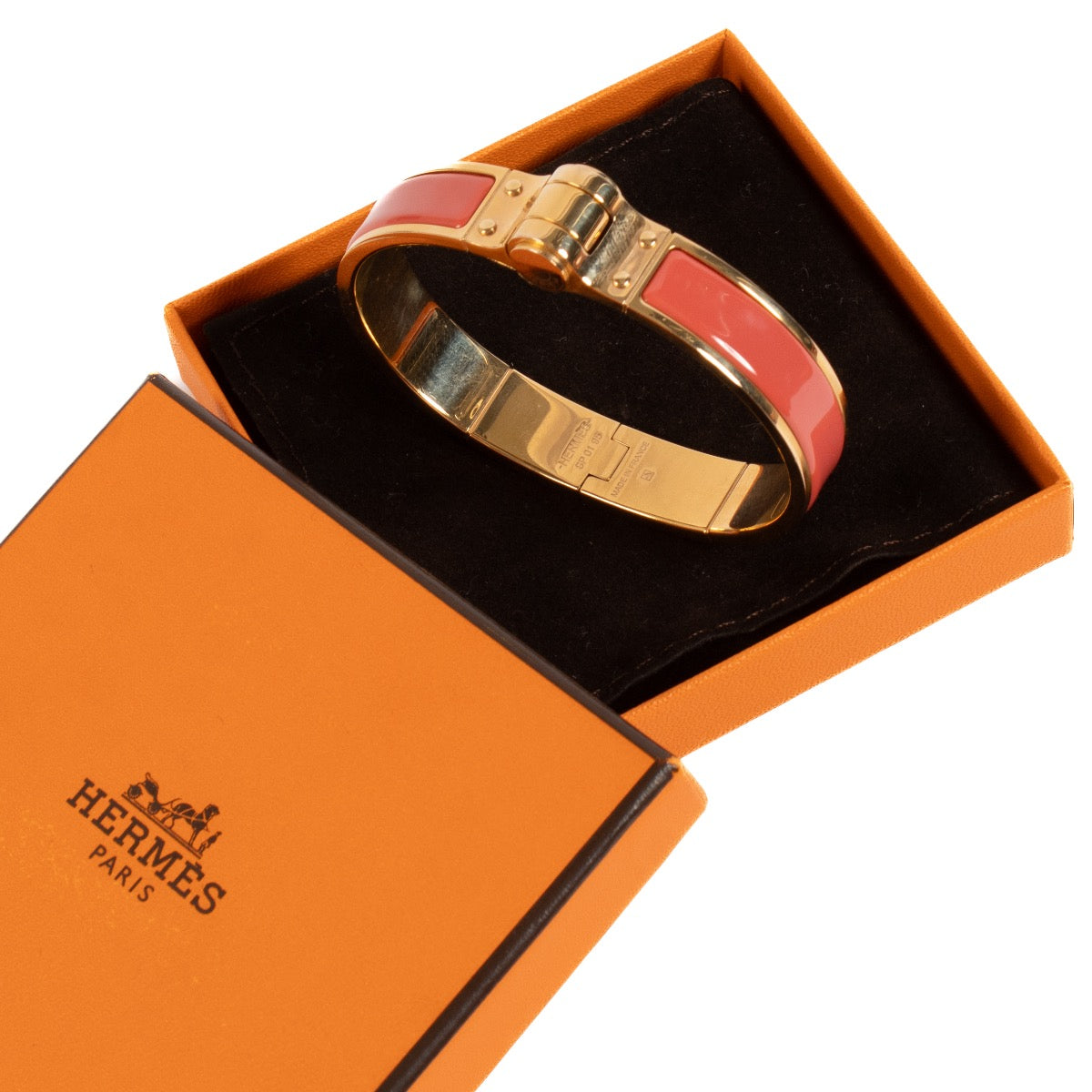 shop 100% authentic second hand Hermès Rouge Corail Charnière Bracelet