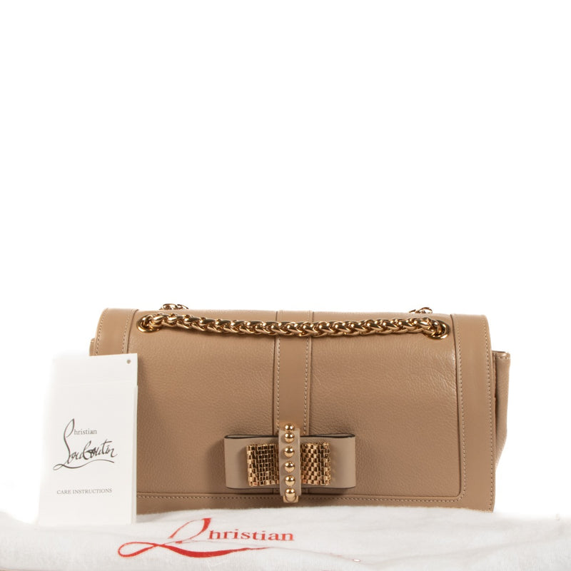 Shop authentic second hand Christian Louboutin Nude Leather Sweet Charity Calf Gaia Small Crossbody on Labellov.com
