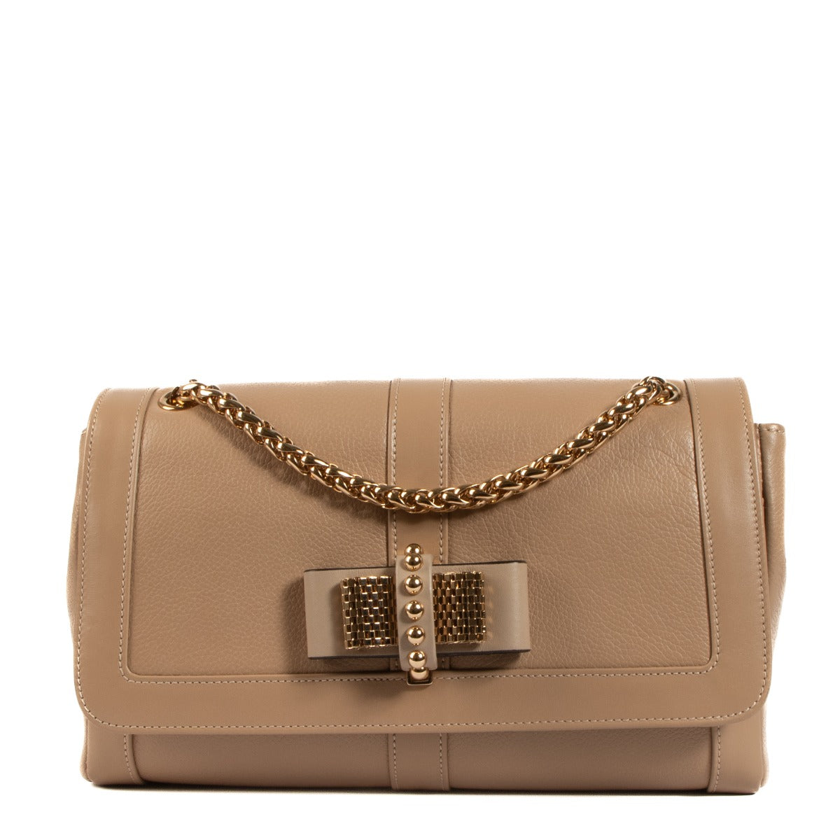 Shop authentic second hand Christian Louboutin Nude Leather Sweet Charity Calf Gaia Small Crossbody on Labellov.com
