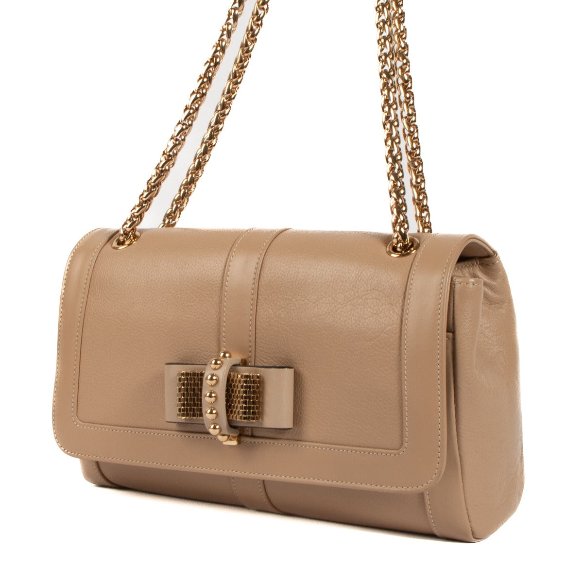 Shop authentic second hand Christian Louboutin Nude Leather Sweet Charity Calf Gaia Small Crossbody on Labellov.com