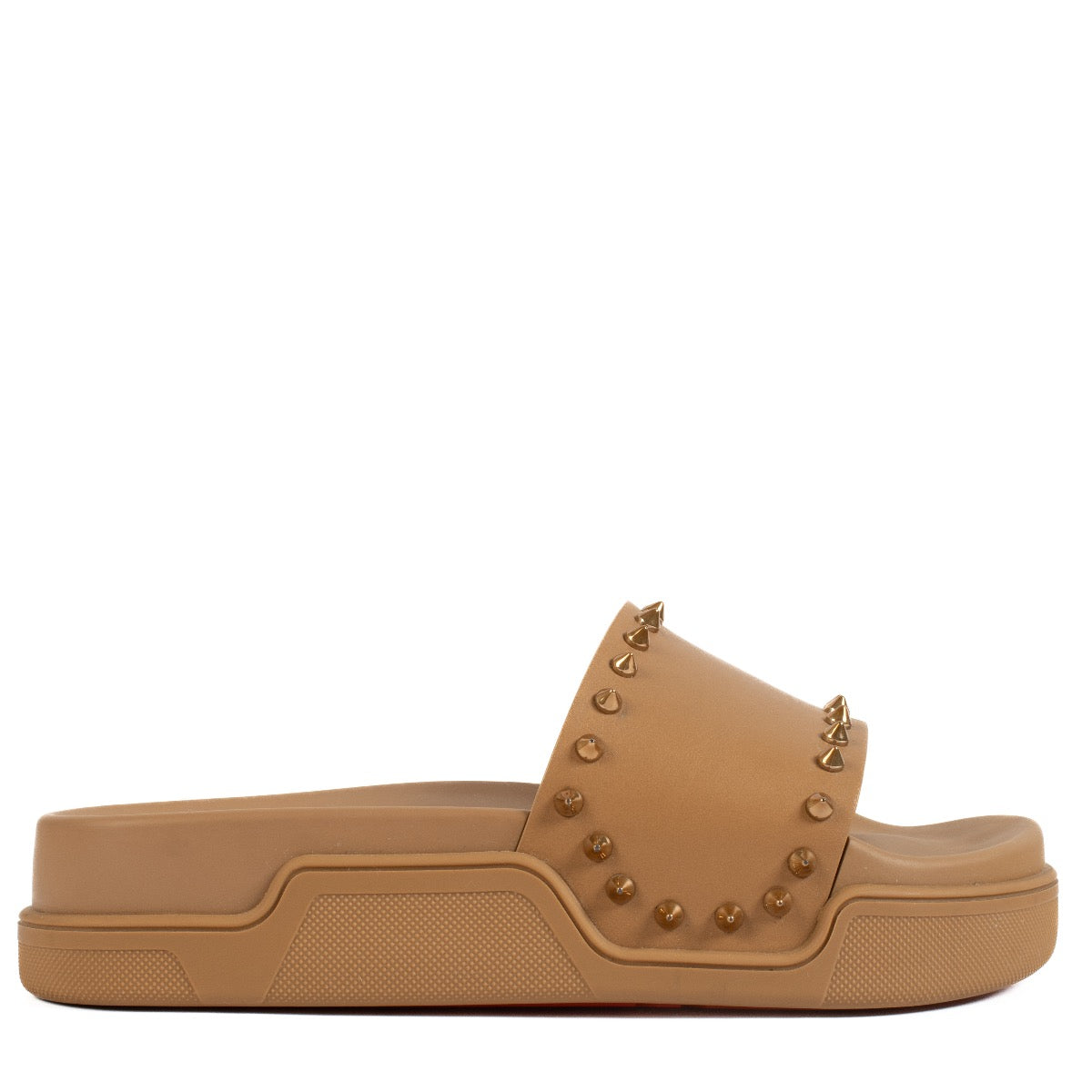 shop 100% authentic second hand Christian Louboutin Pink Pool Stud Embellished Slides - Size 38 on Labellov.com