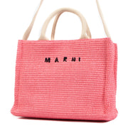 Marni Pink Raffia Small Tote Bag for the best price at Labellov secondhand luxury in Antwerp.