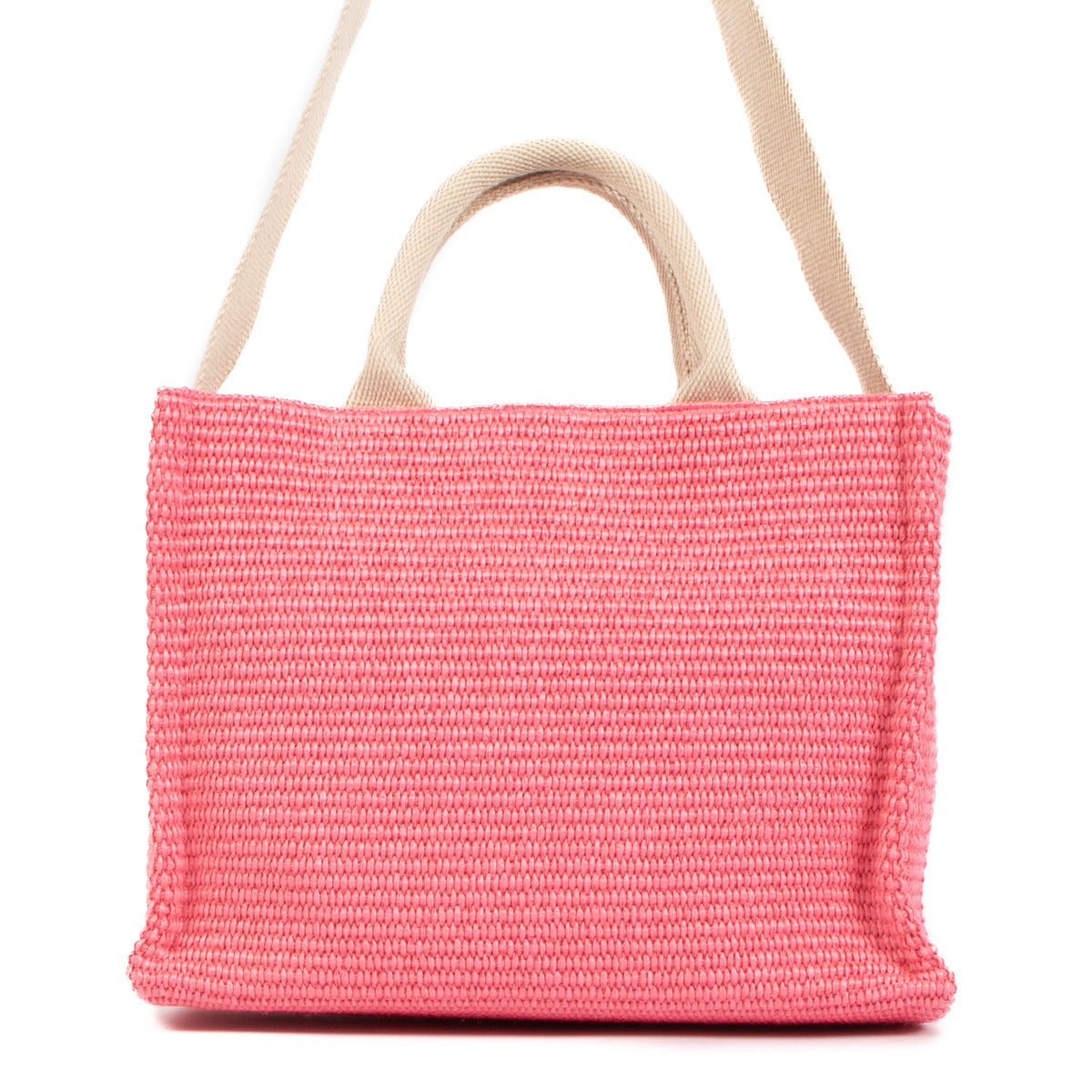 Marni Pink Raffia Small Tote Bag