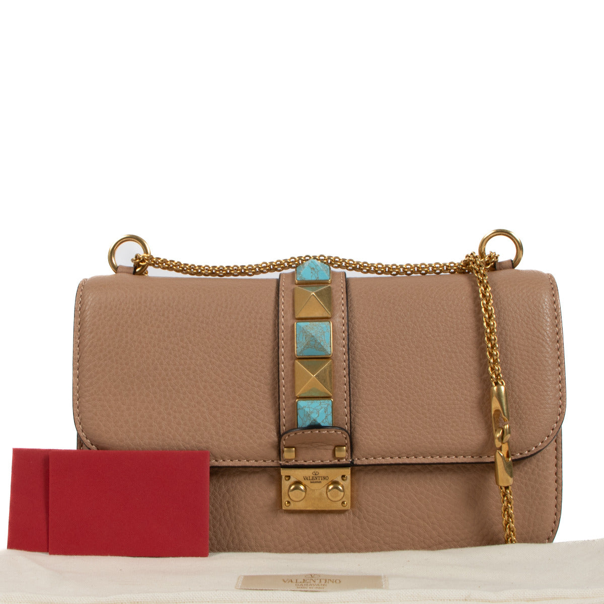 Valentino Garavani Nude Rockstud Shoulder Bag for the best price at labellov secondhand luxury