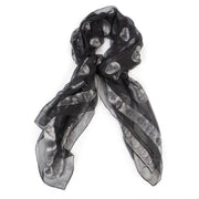 Alexander McQueen Black And Silver Skull Scarf for the best price at Labellov