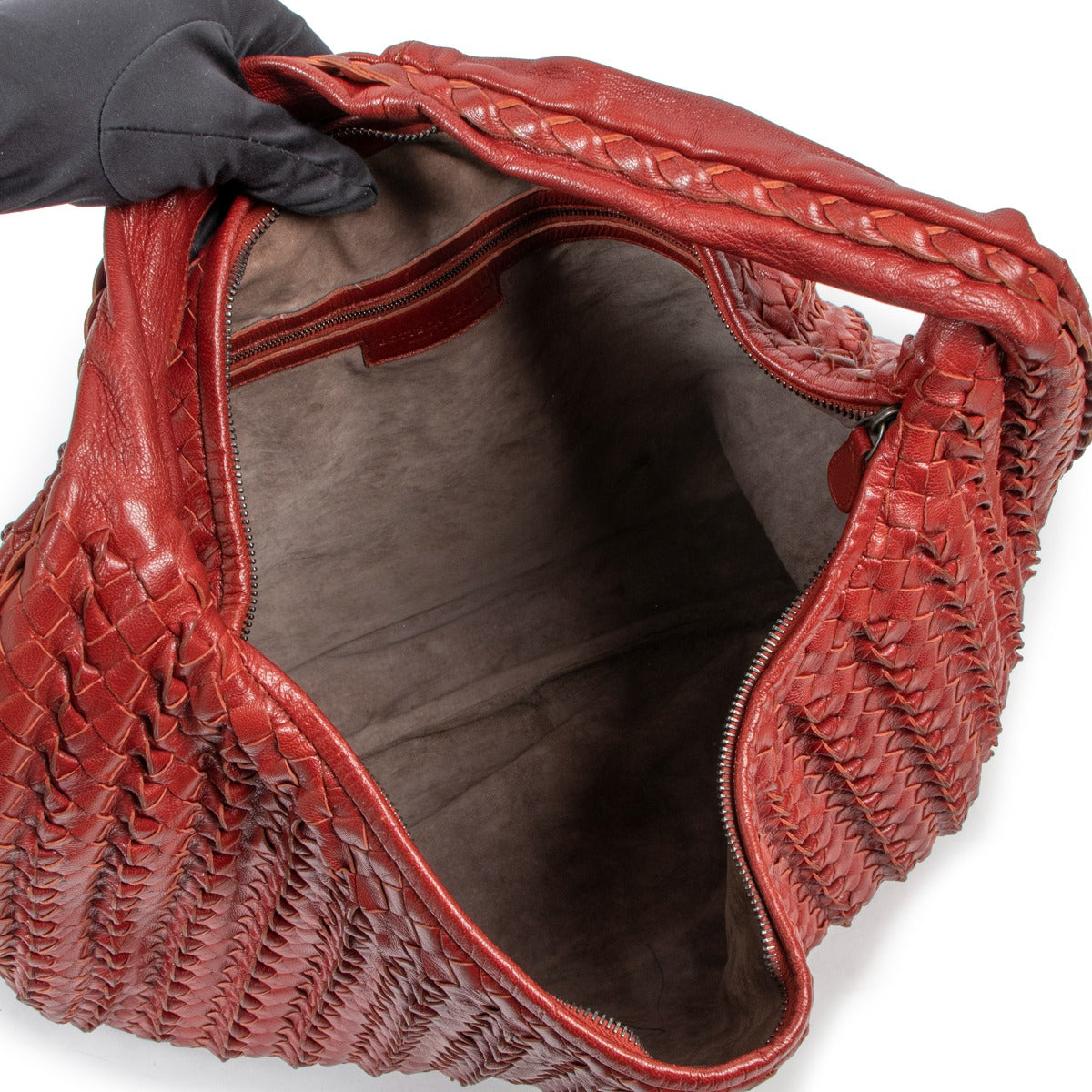 Bottega Veneta Red Intrecciato Large Hobo Bag