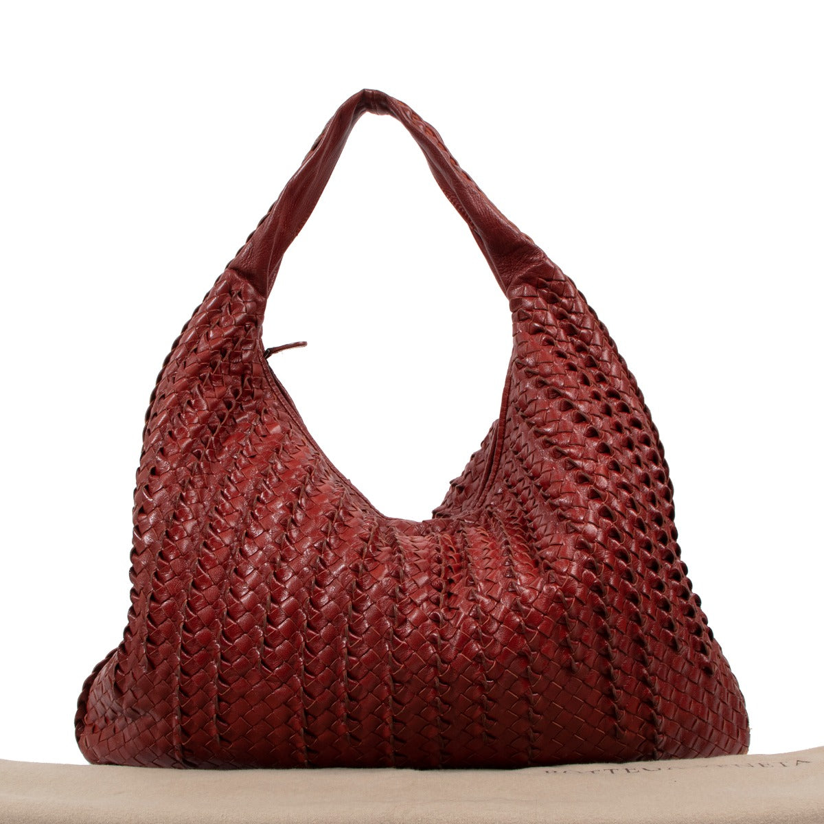 Bottega Veneta Red Intrecciato Large Hobo Bag