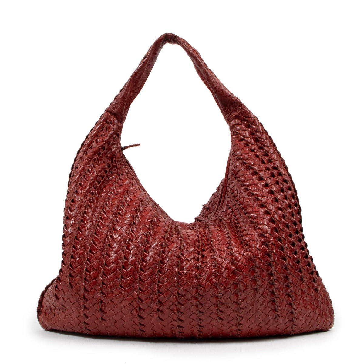 Bottega Veneta Red Intrecciato Large Hobo Bag