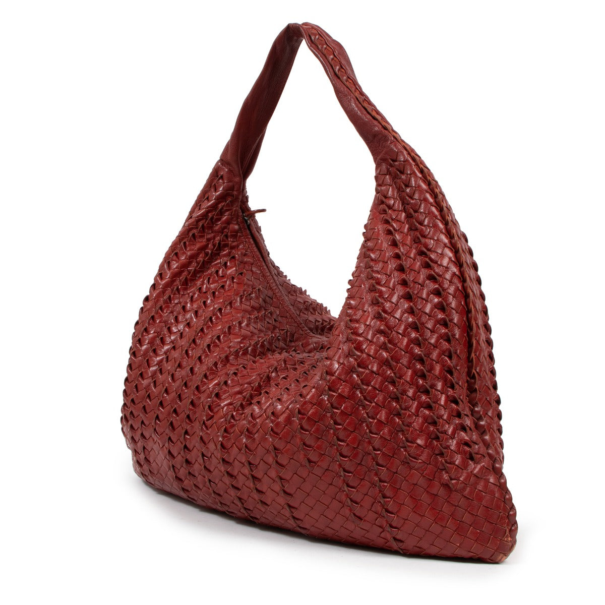 Bottega Veneta Red Intrecciato Large Hobo Bag