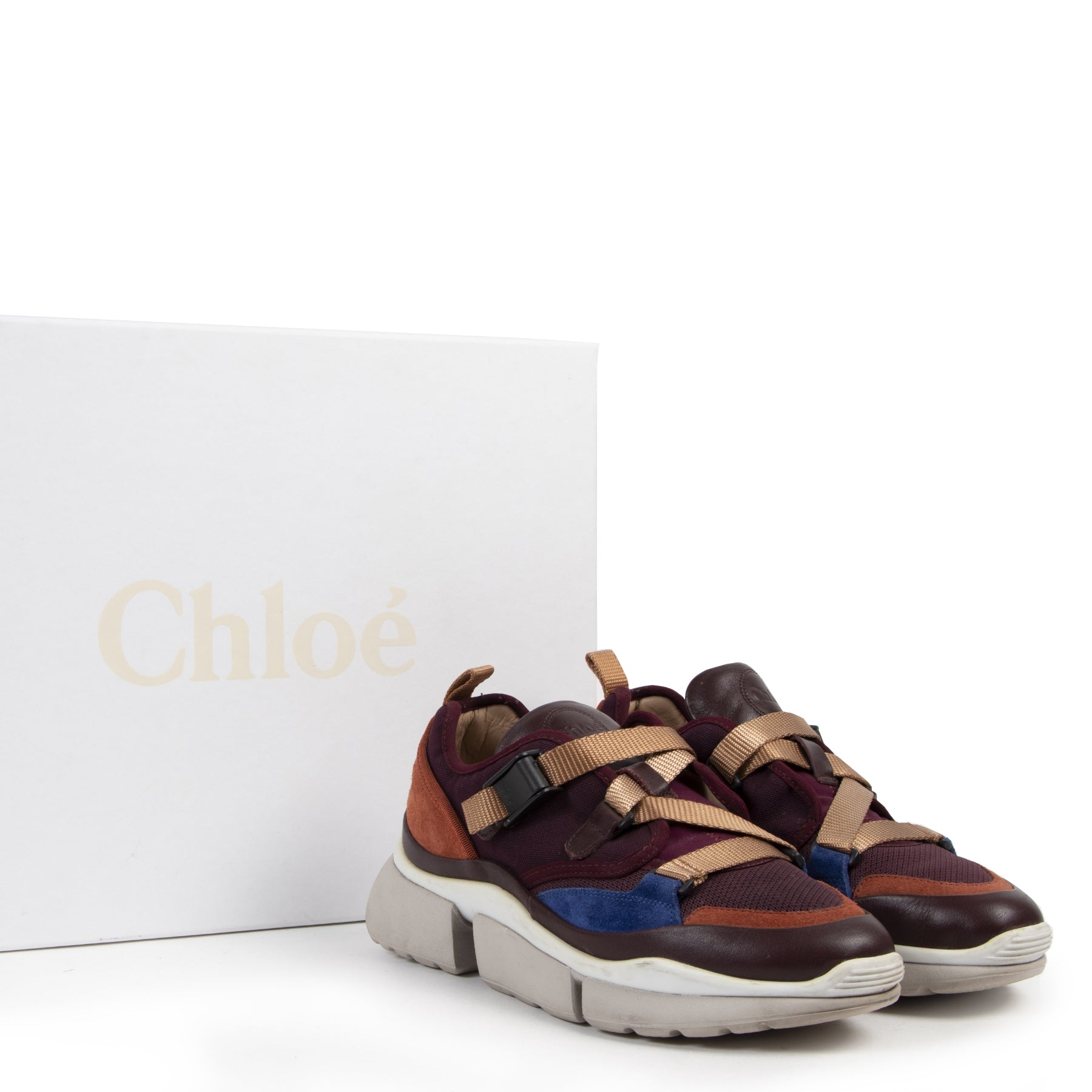 Authentieke Tweedehands Chloé Purple Sonnie Sneakers - Size 39 designer sneakers shoes fashion luxury vintage webshop safe secure online shopping high end designer brands