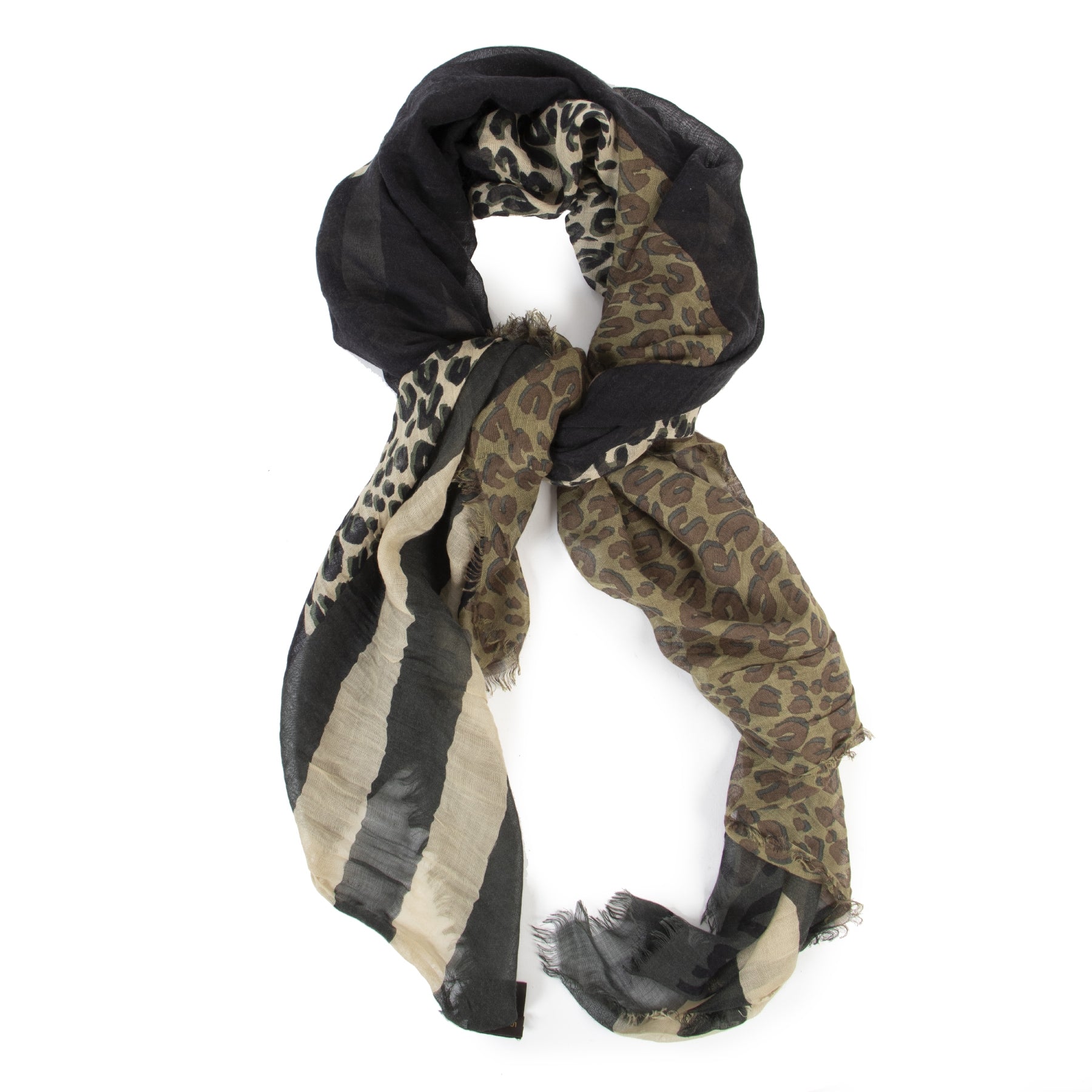 Louis Vuitton x Stephen Sprouse Khaki Leopard Print Scarf