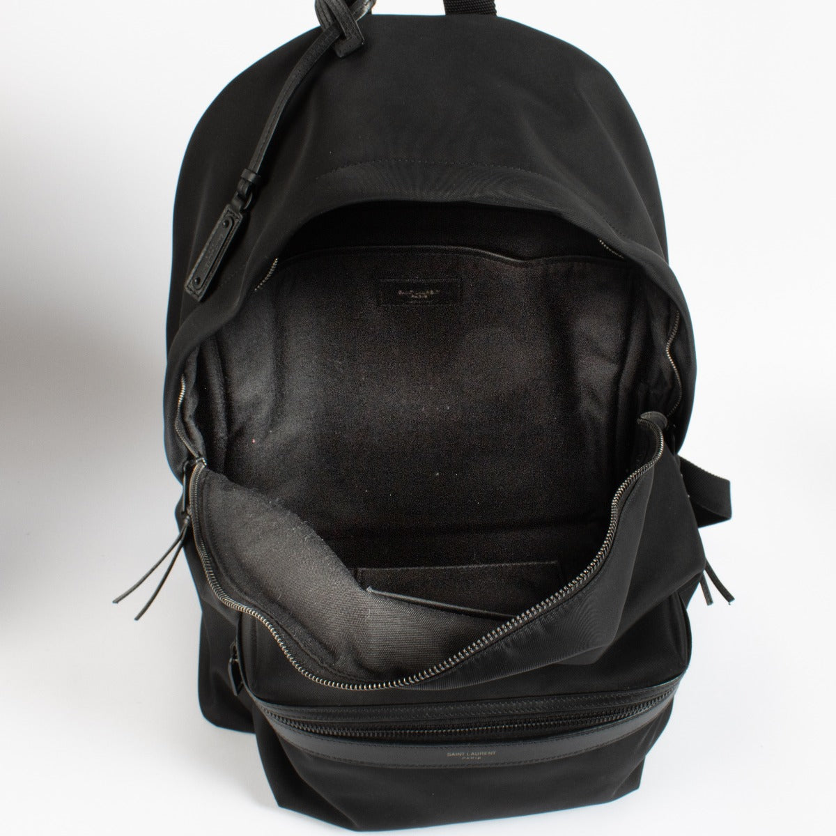 Saint Laurent Black ECONYL/Leather City Backpack