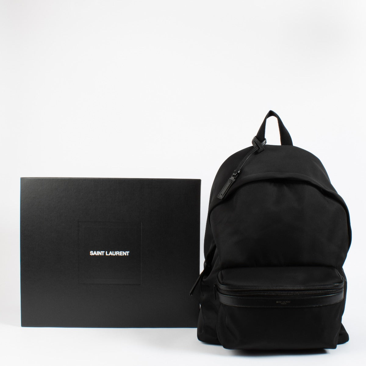 Saint Laurent Black ECONYL/Leather City Backpack