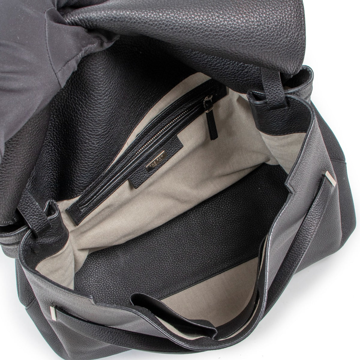 The Row Top Handle 14 Black Leather Shoulder Bag