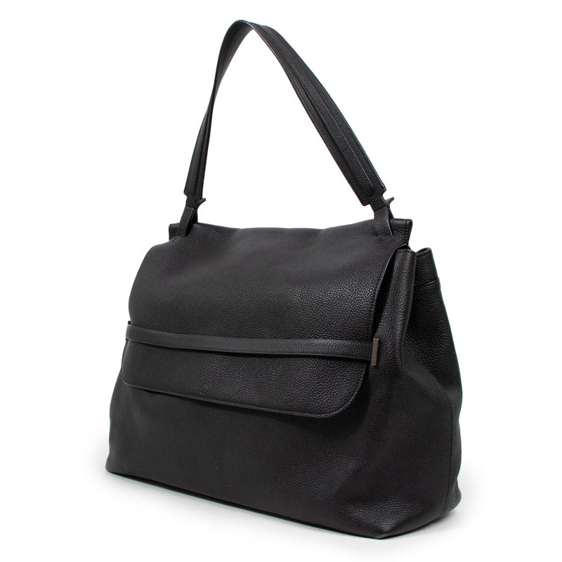 The Row Top Handle 14 Black Leather Shoulder Bag