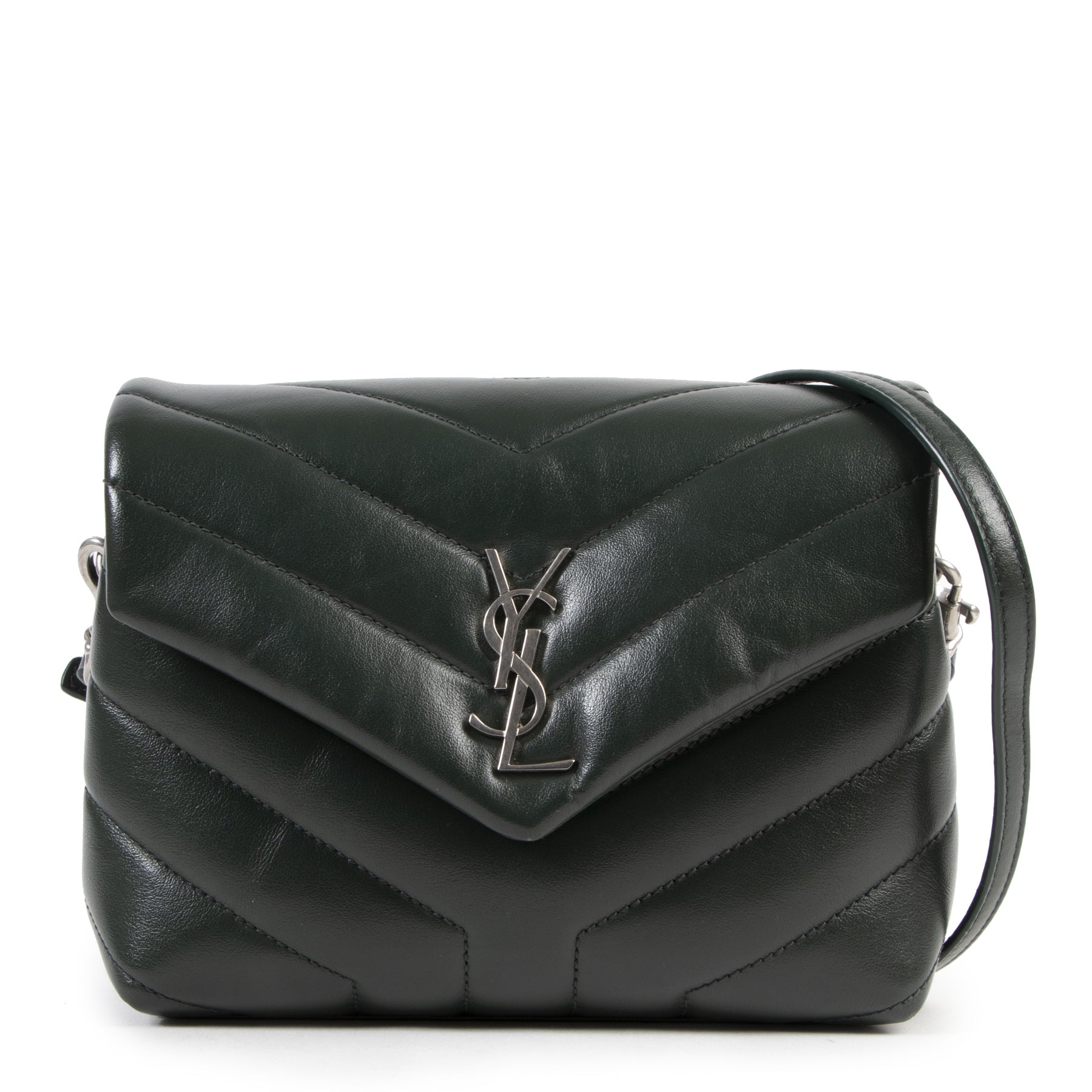 Authentieke Tweedehands Saint Laurent Dark Green Loulou Toy Bag