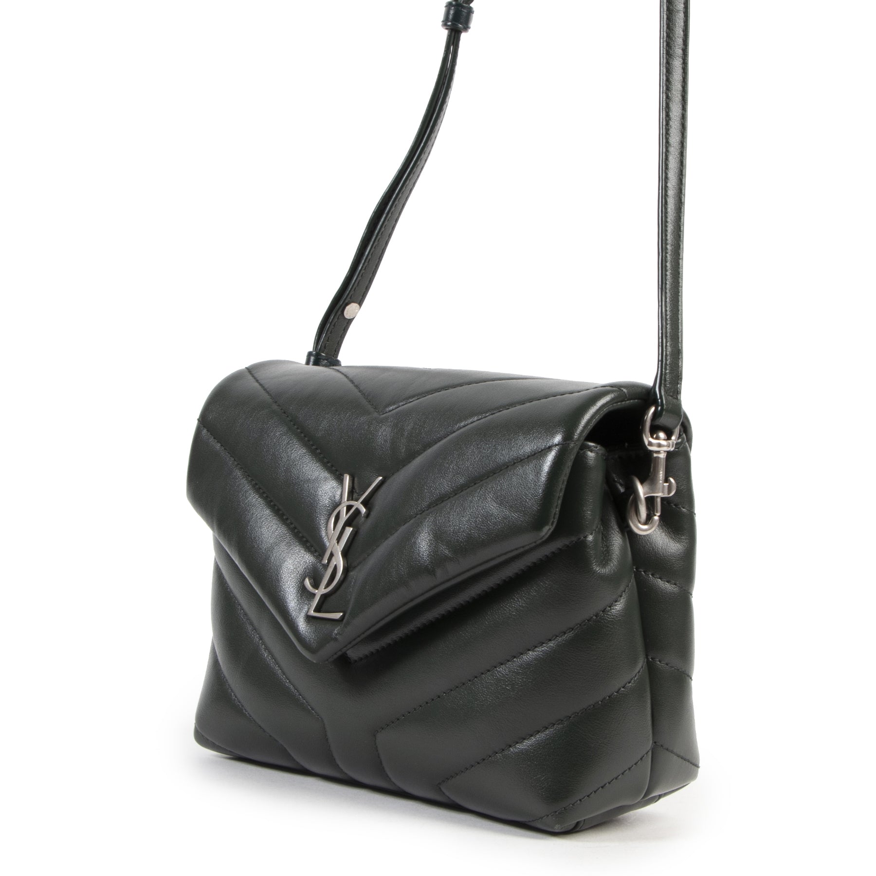 Authentieke Tweedehands Saint Laurent Dark Green Loulou Toy Bag