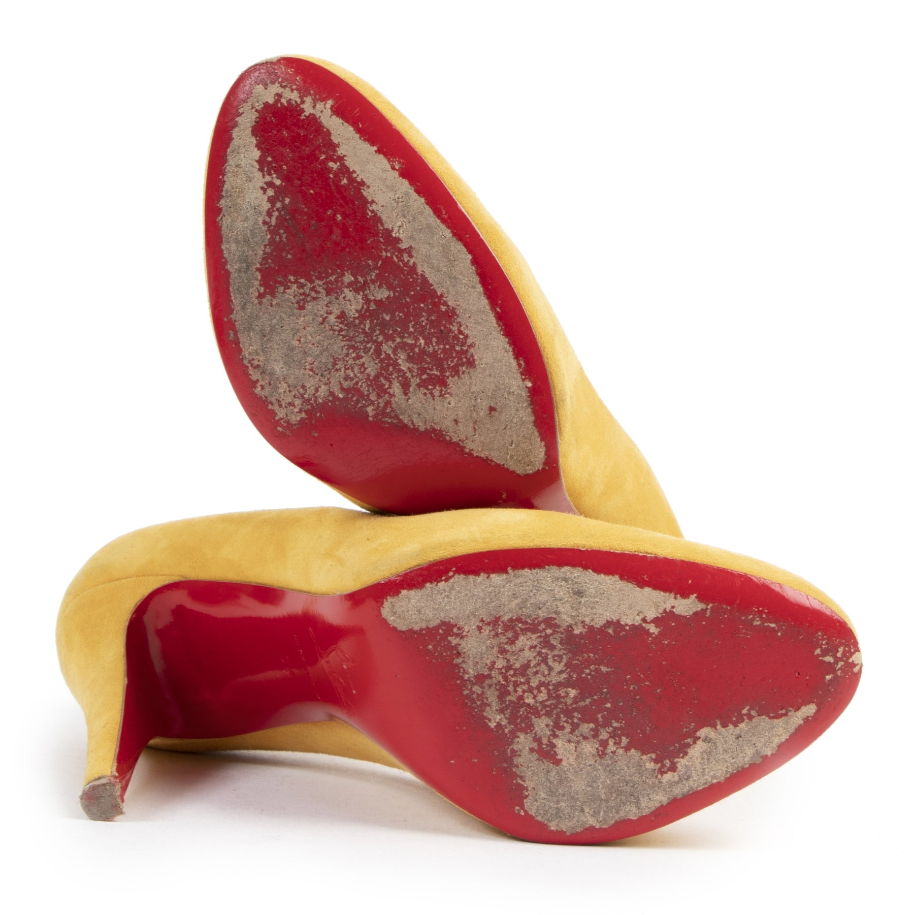 Authentic secondhand Louboutin Suede Ochre Breche Pumps - Size 39 designer shoes luxury vintage webshop fashion safe secure online shopping high end brands