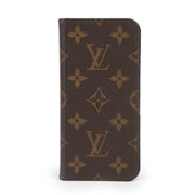 Authentieke Tweedehands Louis Vuitton Folio Monogram iPhone X Case juiste prijs veilig online shoppen luxe merken webshop winkelen Antwerpen België mode fashion