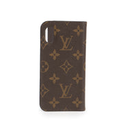 Authentic secondhand Louis Vuitton Folio Monogram iPhone X Case designer accessories fashion luxury vintage webshop safe secure online shopping high end brands