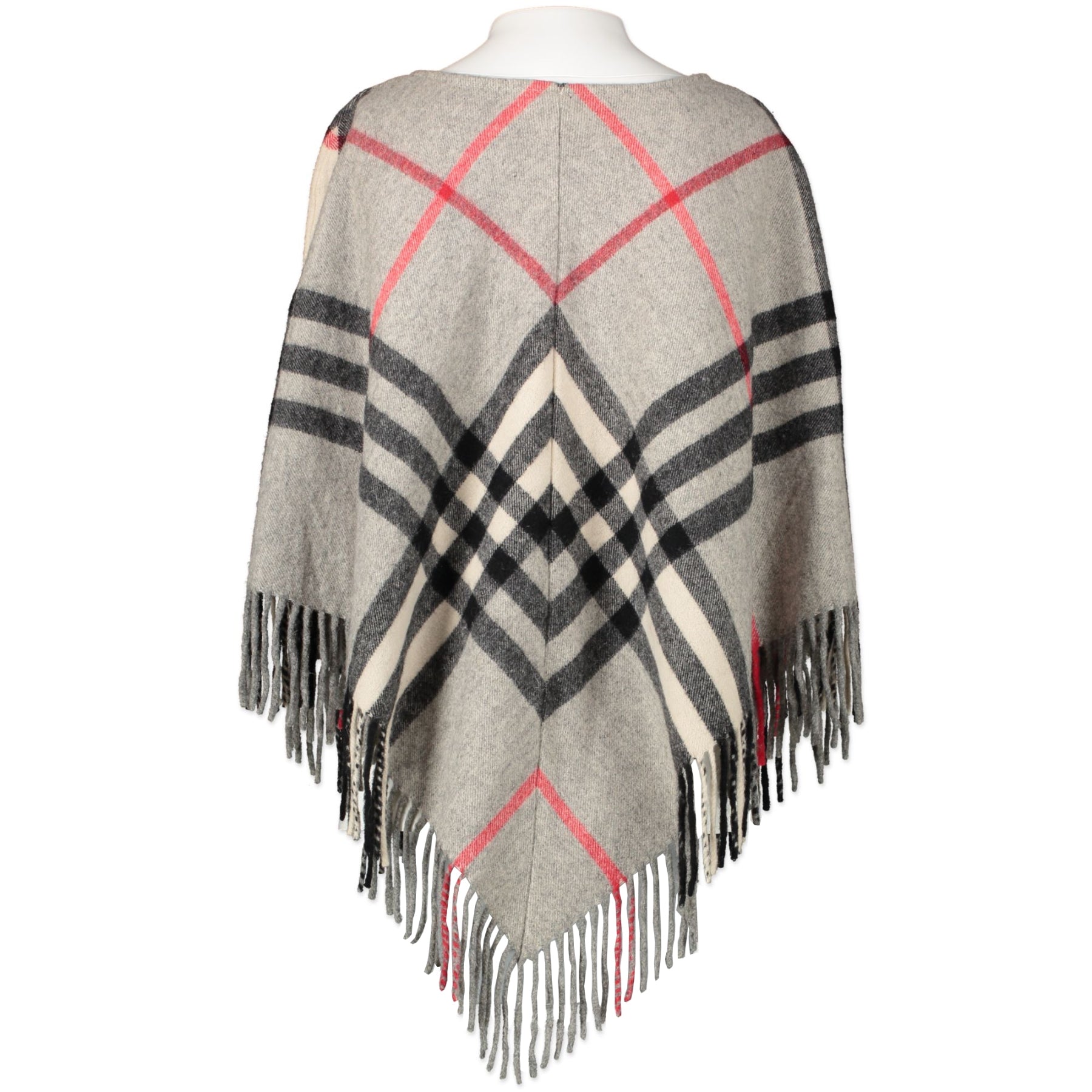 Authentic secondhand Burberry Grey Check Poncho - Size S-M designer clothing bags accessories fashion luxury vintage webshop safe secure online shopping