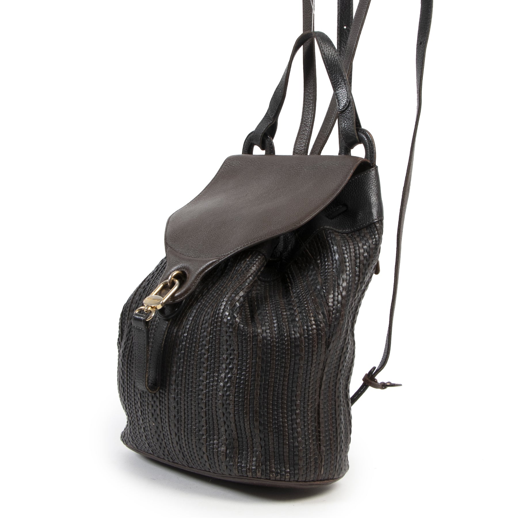 Delvaux Toile de Cuir Brown and Black Backpack