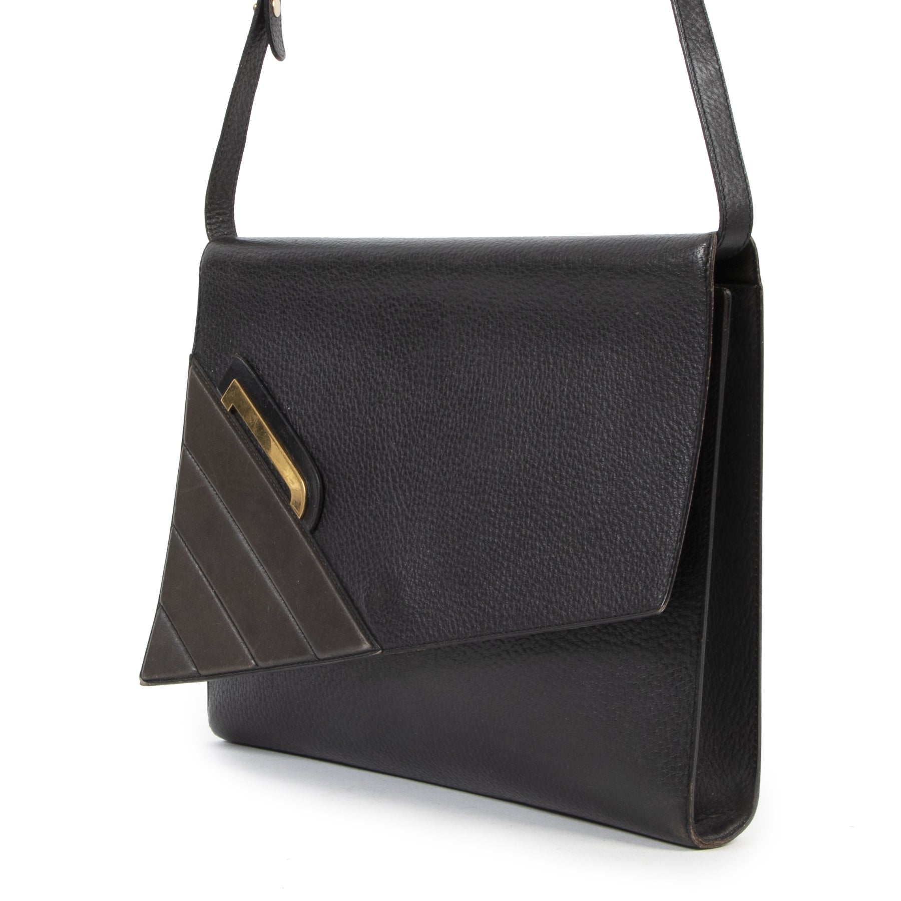 Delvaux Black and Blue Shoulder Bag pour le meilleur prix chez Labellov à Anvers Belgique