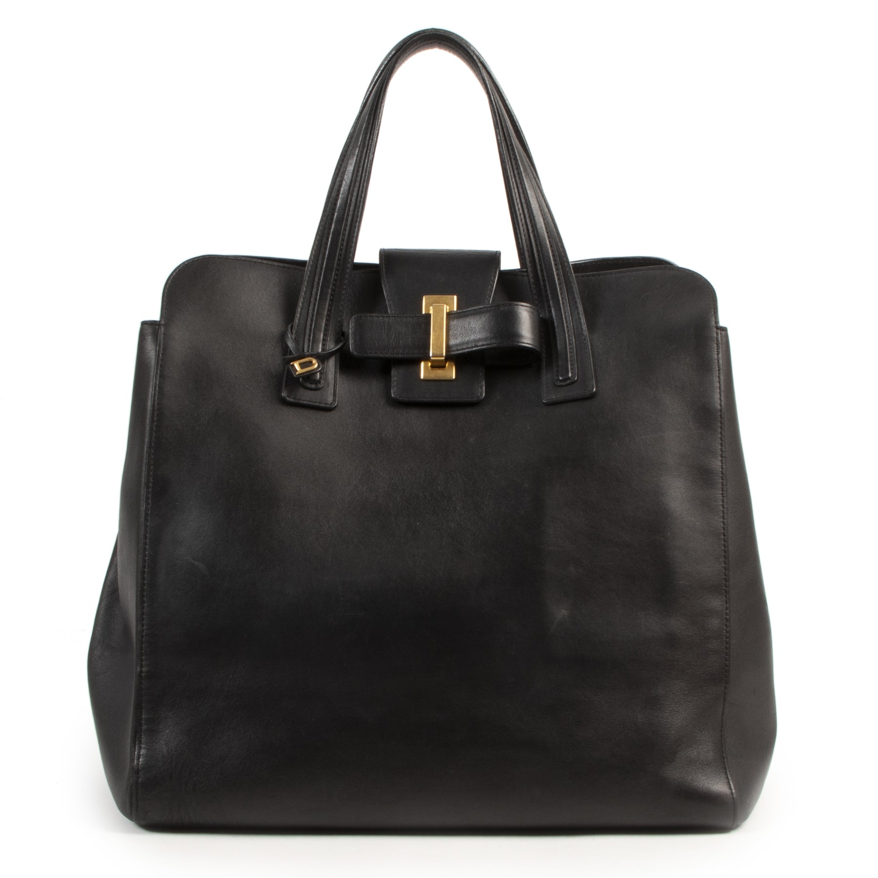 Delvaux Black Leather Simplissime Tote Bag for the best price at labellov secondhand luxury