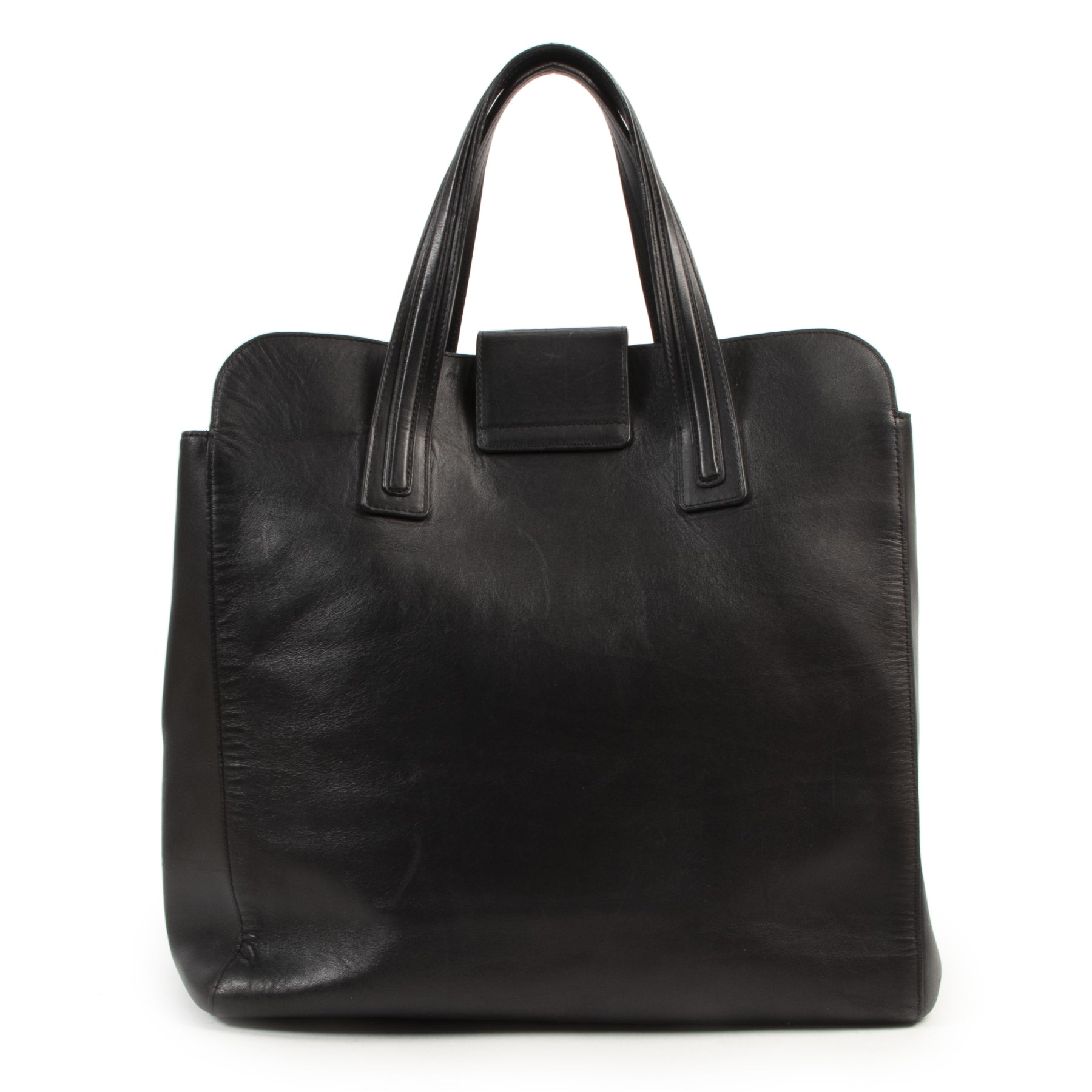 Delvaux Black Leather Simplissime Tote Bag te koop via tweedehands luxe webshop