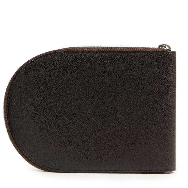Delvaux Brown D Zip-around Pochette