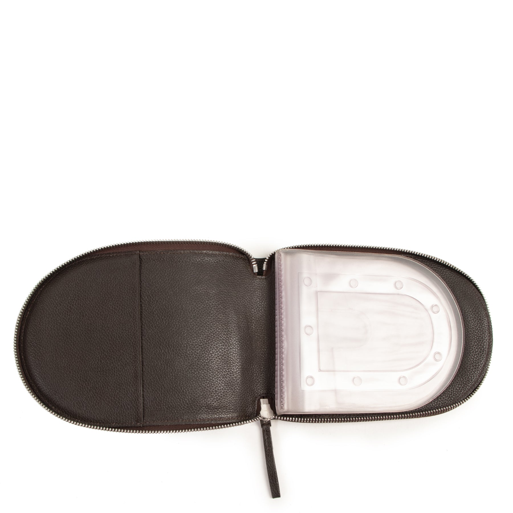 Delvaux Brown D Zip-around Pochette