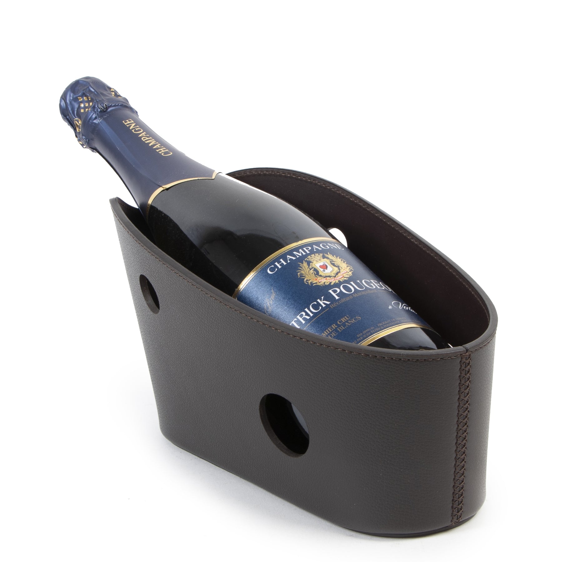 Delvaux Brown Leather Wine Holder