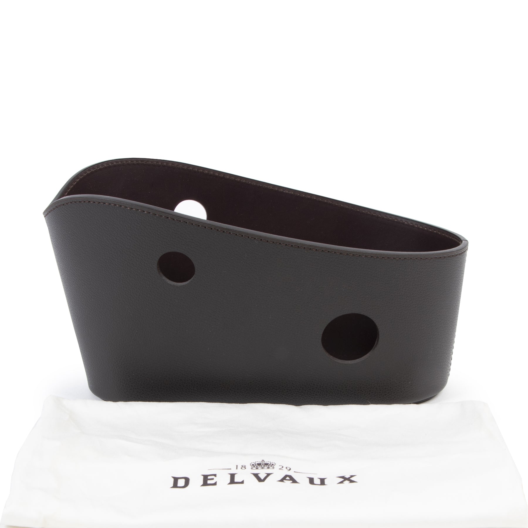 Delvaux Brown Leather Wine Holder