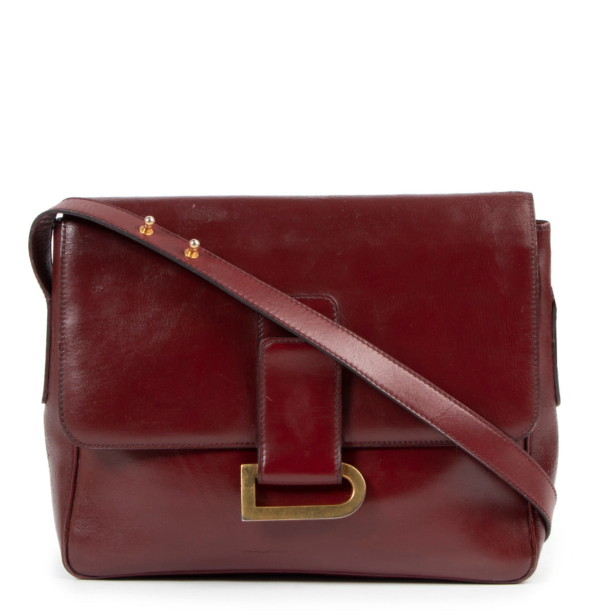 Delvaux Bordeaux Poirier Shoulder Bag