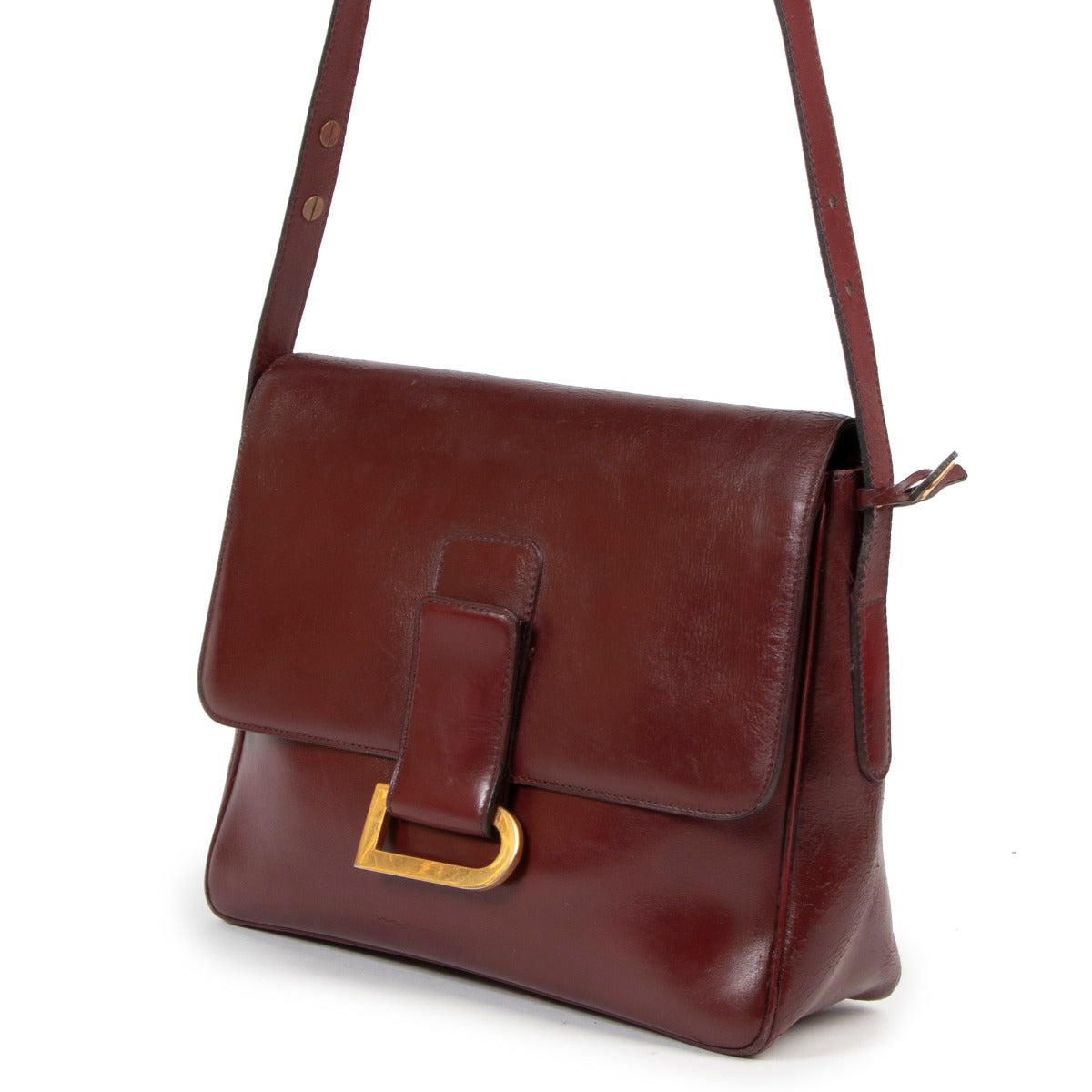 Delvaux Bordeaux Poirier Shoulder Bag