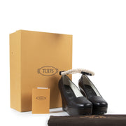 Authentieke tweedehands vintage Tods Black Wedge Heels - Size 38 koop online webshop LabelLOV