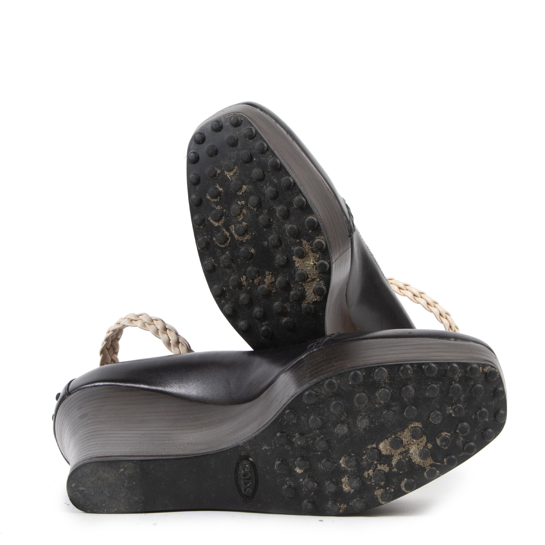 Authentique seconde-main vintage Tods Black Wedge Heels - Size 38 achète en ligne webshop LabelLOV