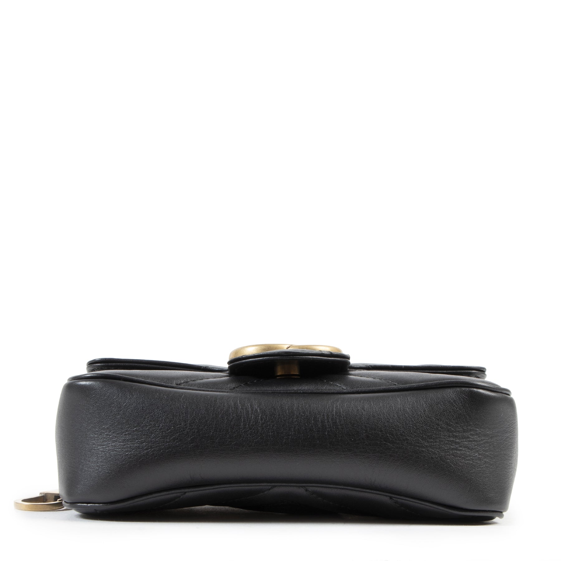 acheter en ligne seconde main Gucci Black GG Marmont Matelassé Leather Super Mini Bag