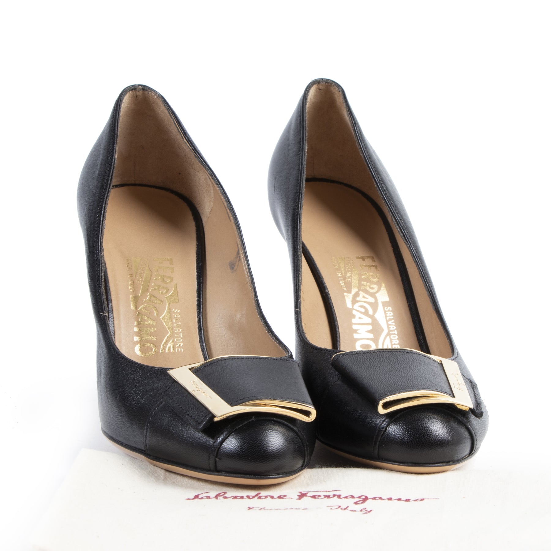 Authentic secondhand Salvatore Ferragamo Black Heels - Size 36,5 designer shoes fashion luxury vintage webshop safe secure online shopping
