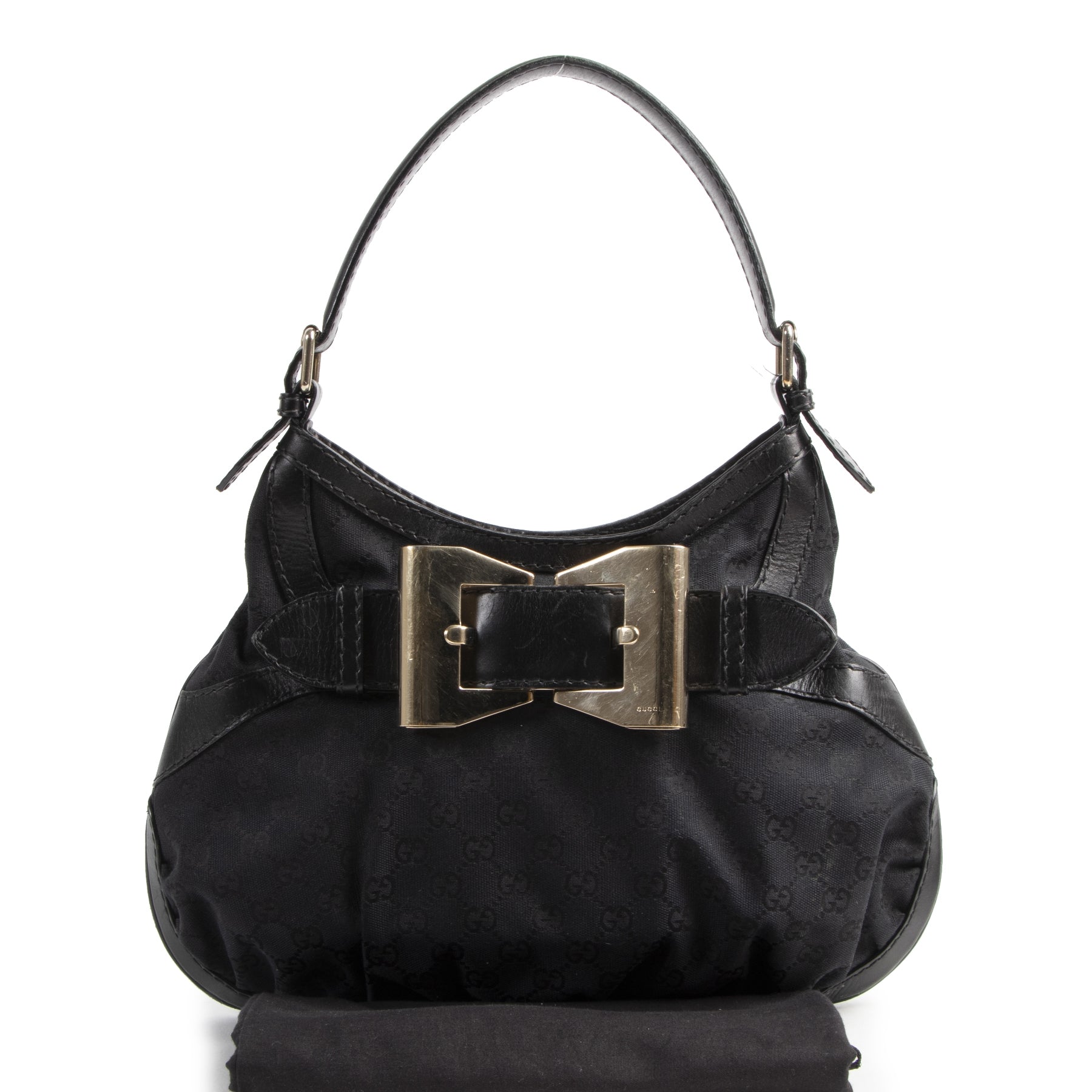 Authentic secondhand Gucci Black Queen Hobo Shoulder Bag designer bags fashion luxury vintage webshop safe secure online shopping