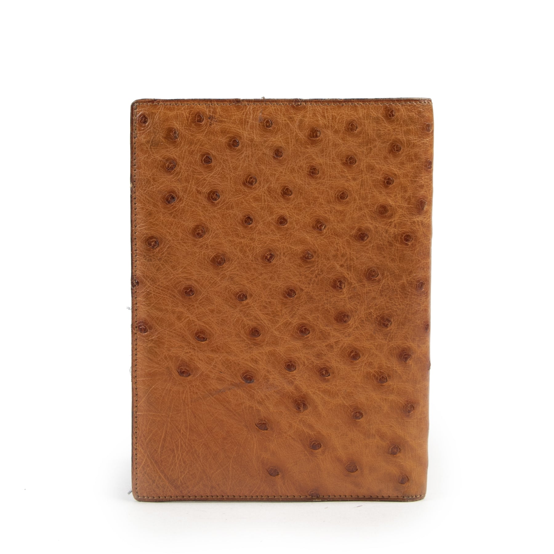 Delvaux Cognac Ostrich Wallet