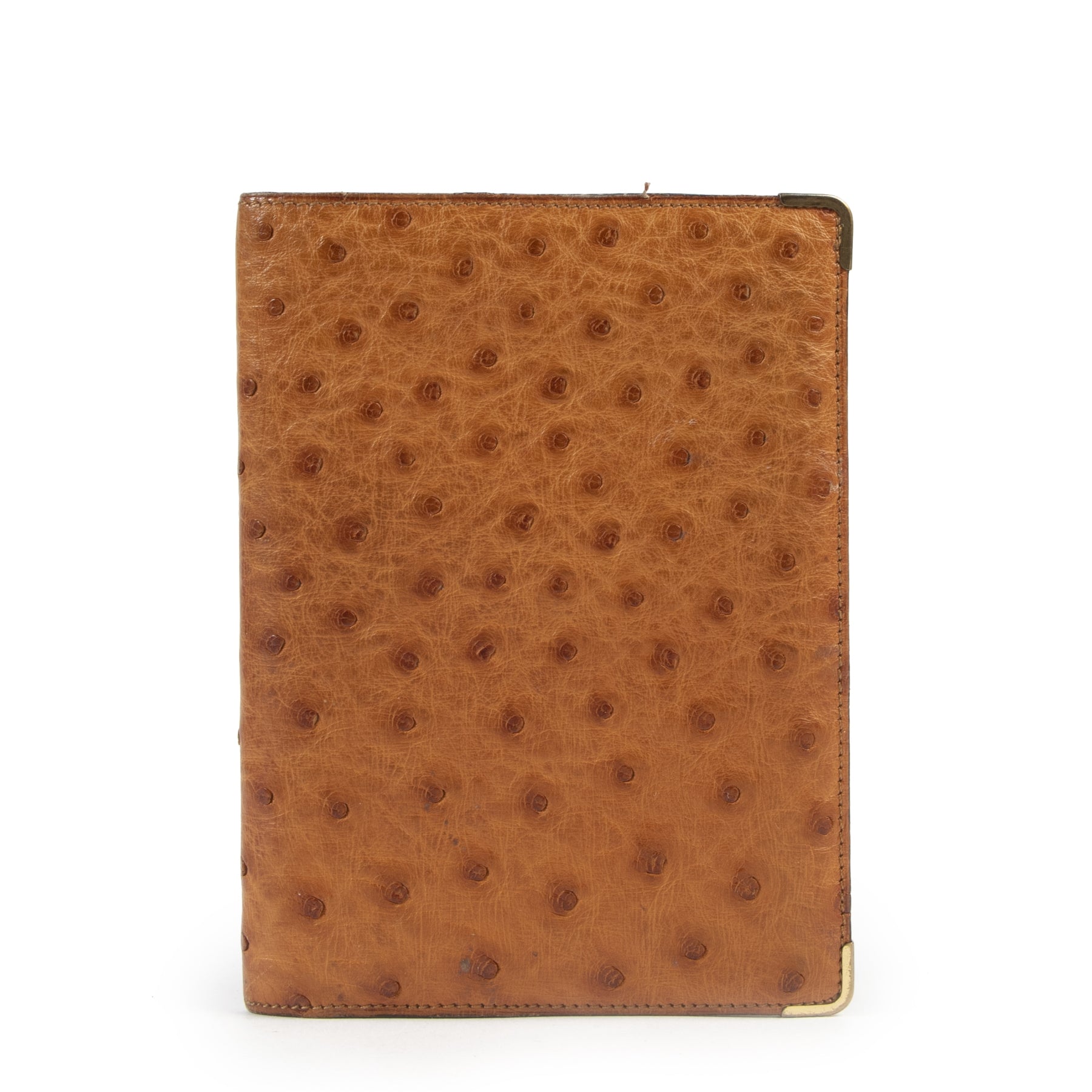 Delvaux Cognac Ostrich Wallet