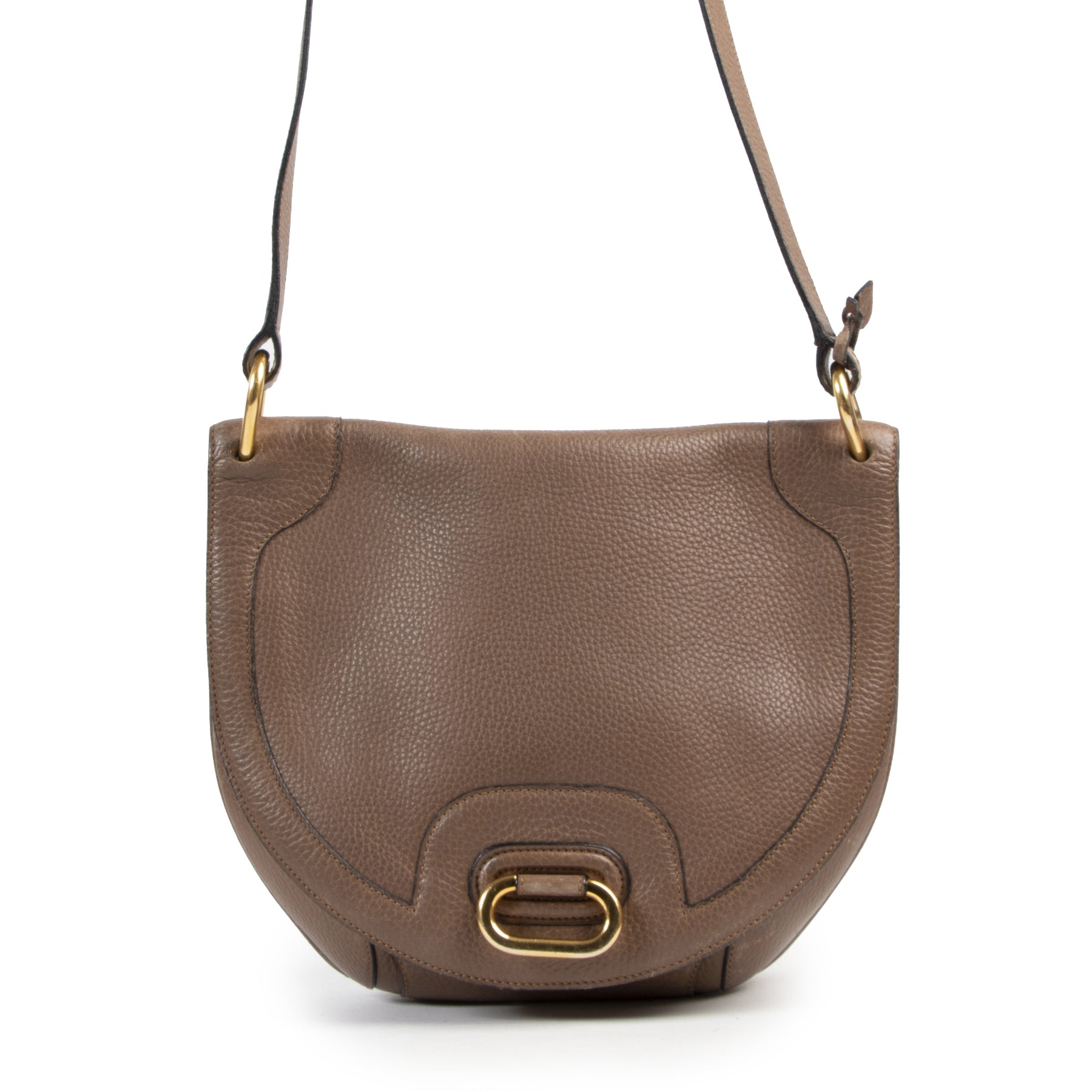 Delvaux Taupe Shoulder Bag
