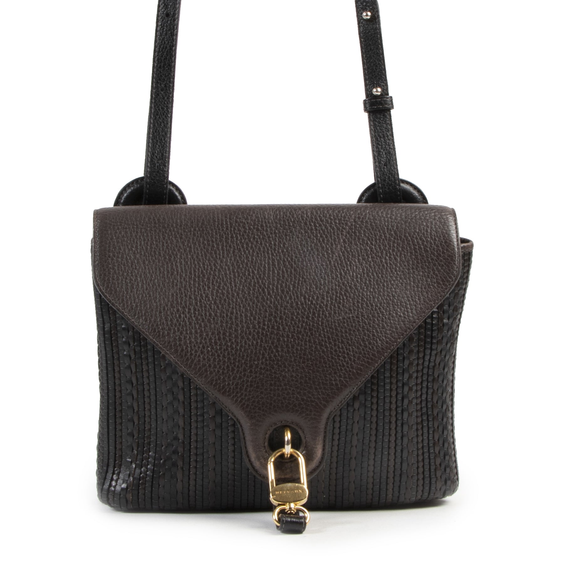 Delvaux Brown Toile De Cuir Crossbody Bag for the best price at Labellov