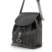 Authentieke Tweedehands Delvaux Black Toile de Cuir Crossbody Bag juiste prijs veilig online shoppen luxe merken webshop winkelen Antwerpen België mode fashion