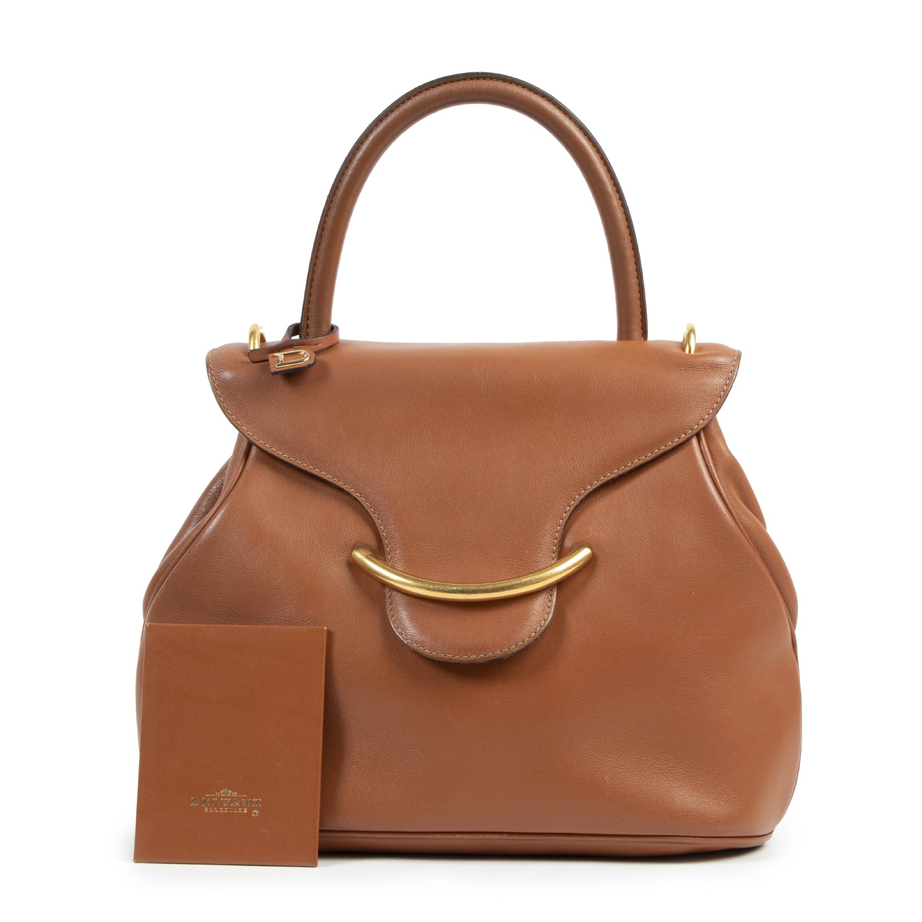 Delvaux Cognac Baltimore Top Handle Bag