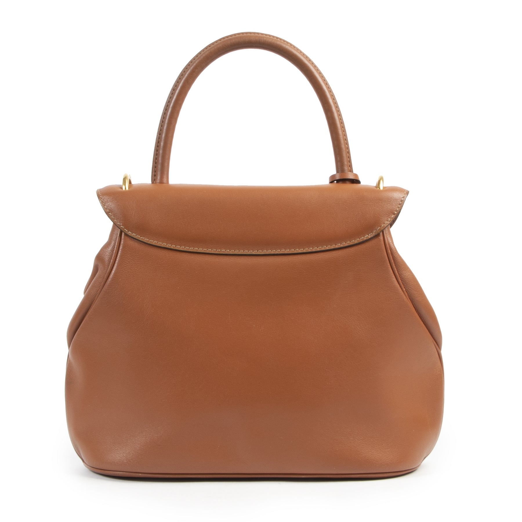 Delvaux Cognac Baltimore Top Handle Bag